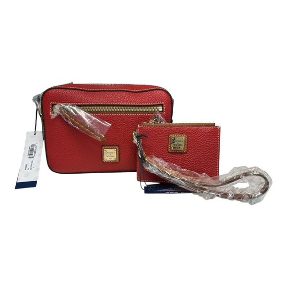 Dooney & Bourke Pebble Grain Camera Zip Crossbody & Top Zip Card Case P7 14 - Picture 1 of 12